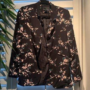 Cynthia Rowley Midnight Cherry Blossom Blazer